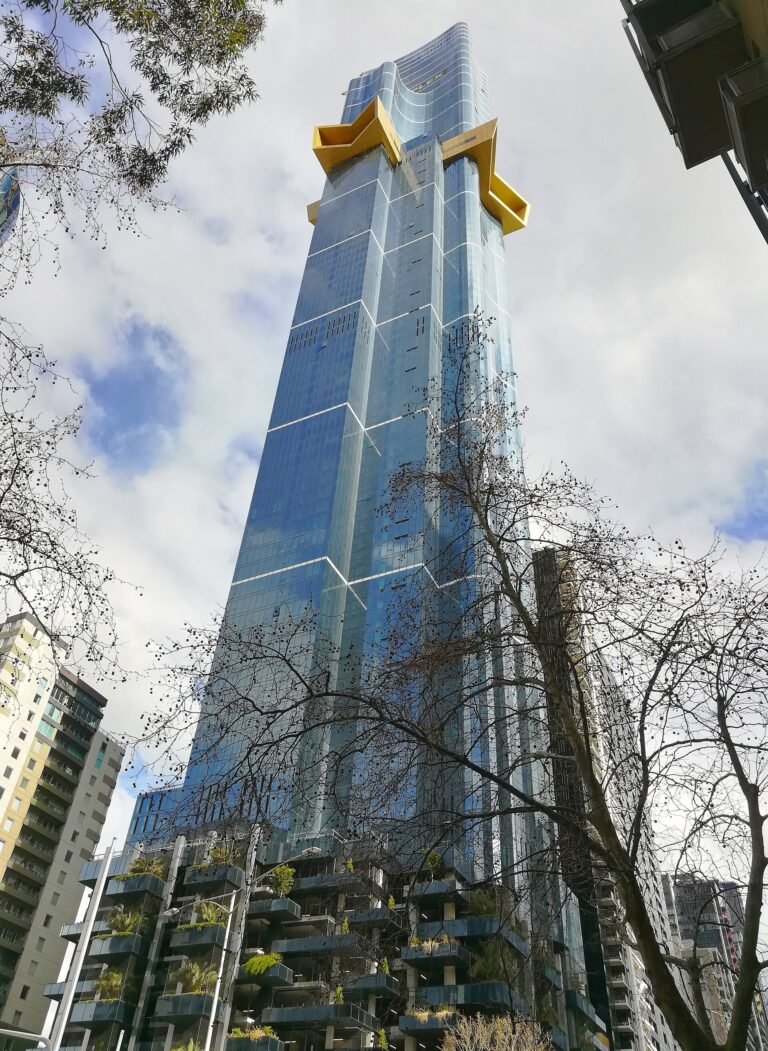 Australia 108 tower in Southbank, Melbourne, with its gold Starburst feature near the top.